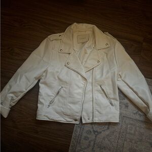 Blank NYC White Faux Leather Moto Jacket